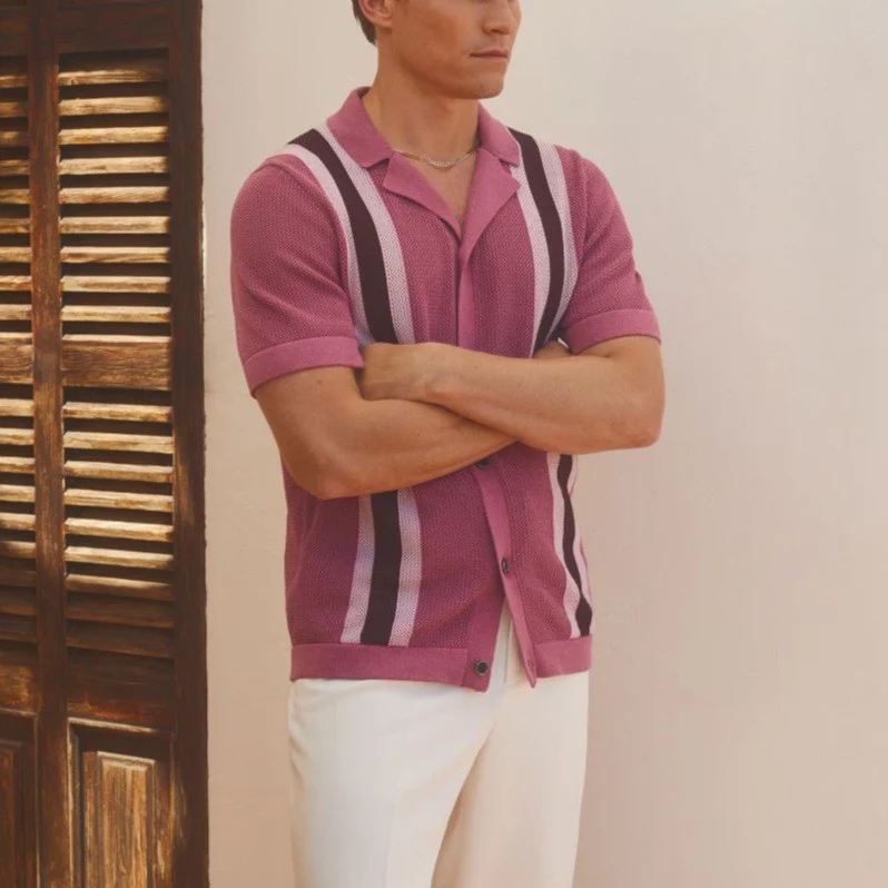 Havanna Stripe Knit Polo - Image 4