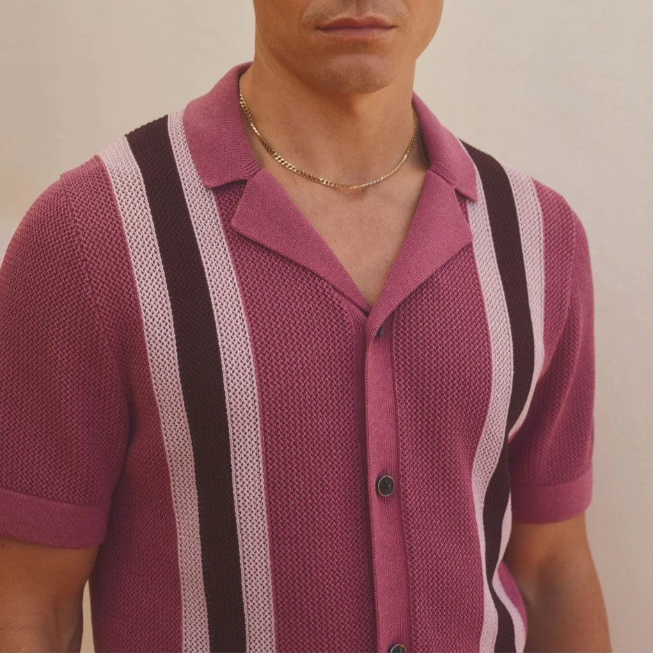 Havanna Stripe Knit Polo - Image 5