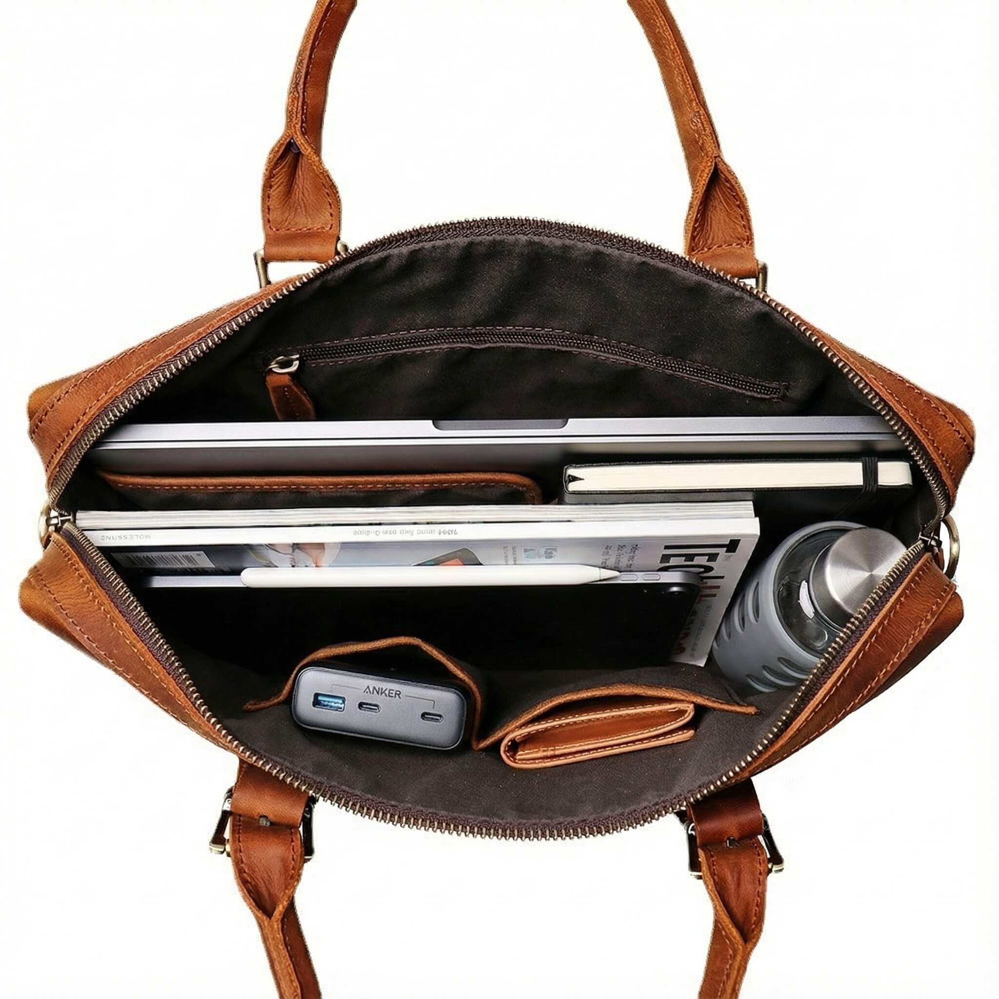 Kingsley Leather Messenger - Image 3