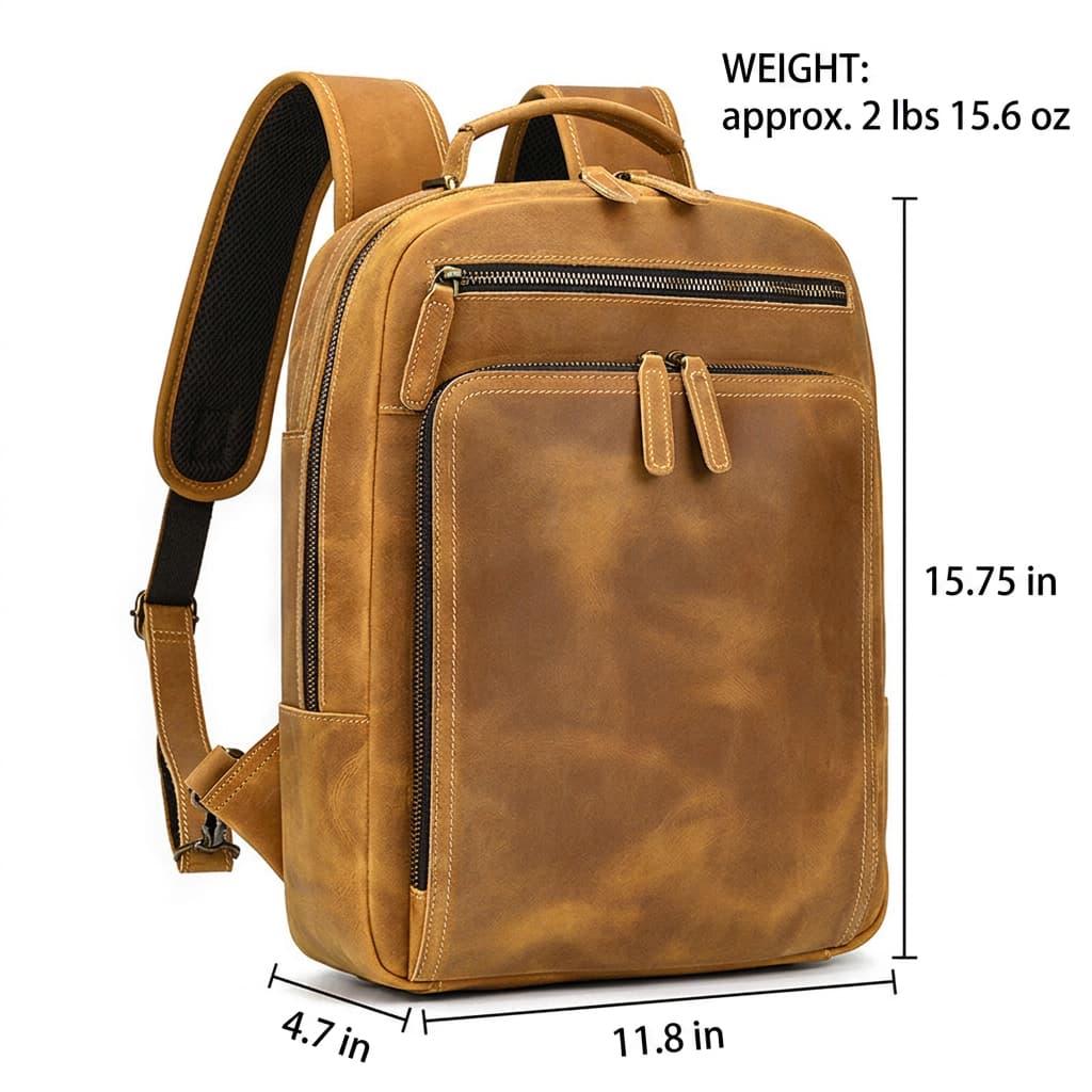 Radnor Leather Laptop Backpack - Image 8